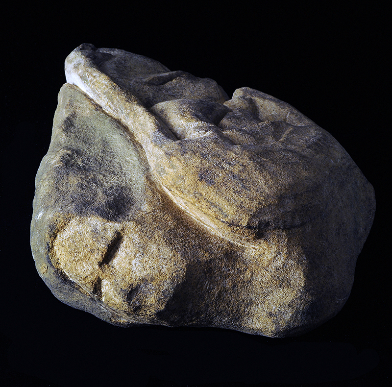 Head Briar Hill Sandstone 13" x 8" x 11" (two views of the same sculpture)