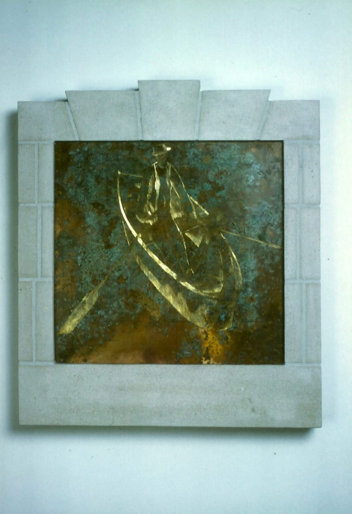 Indiana Limestone, Mortar, Bronze over Wood, Patina, Etching42" x 36" x 3"