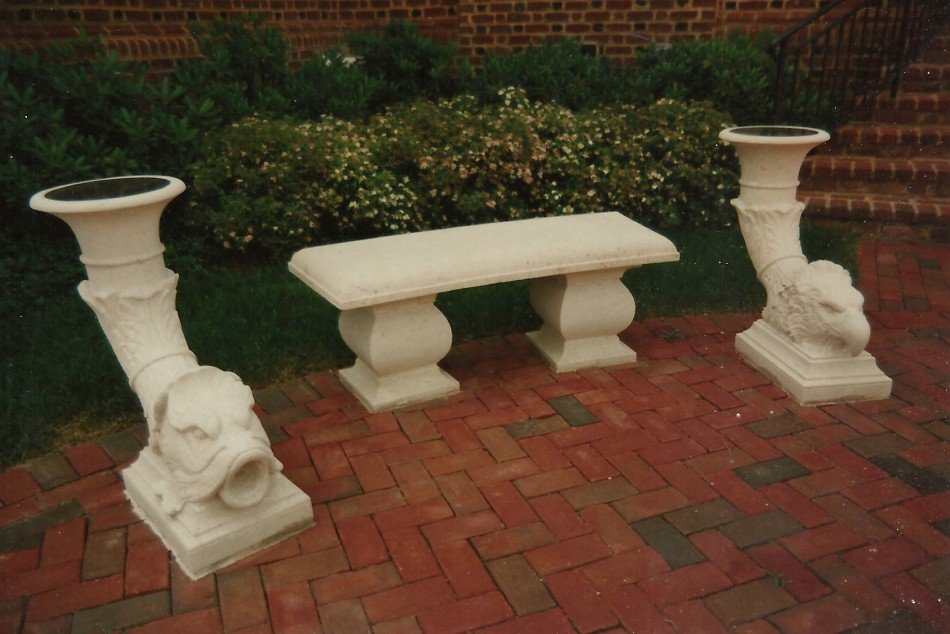 Kansas Limestone, GraniteHeads carved by Matthew Palmer in association with Old World Stone Carving.