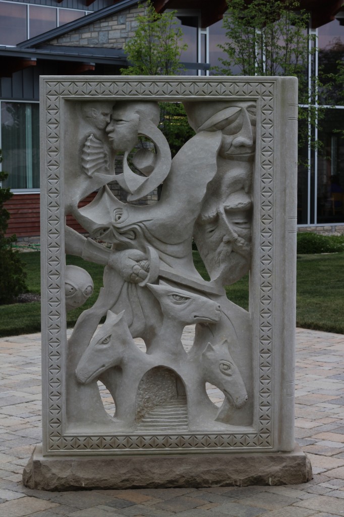 Indiana Limestone 7'-6" x 4'-6" x 12" (not including base) Lewis Center, Ohio Delaware County Library System Children's Garden