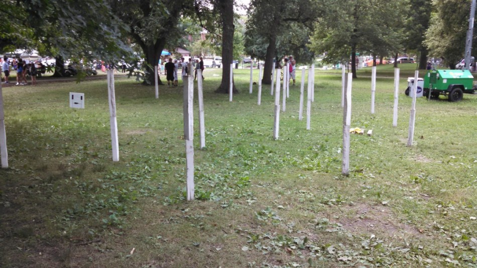 Sentinels as the crowd thins and the festival closes.