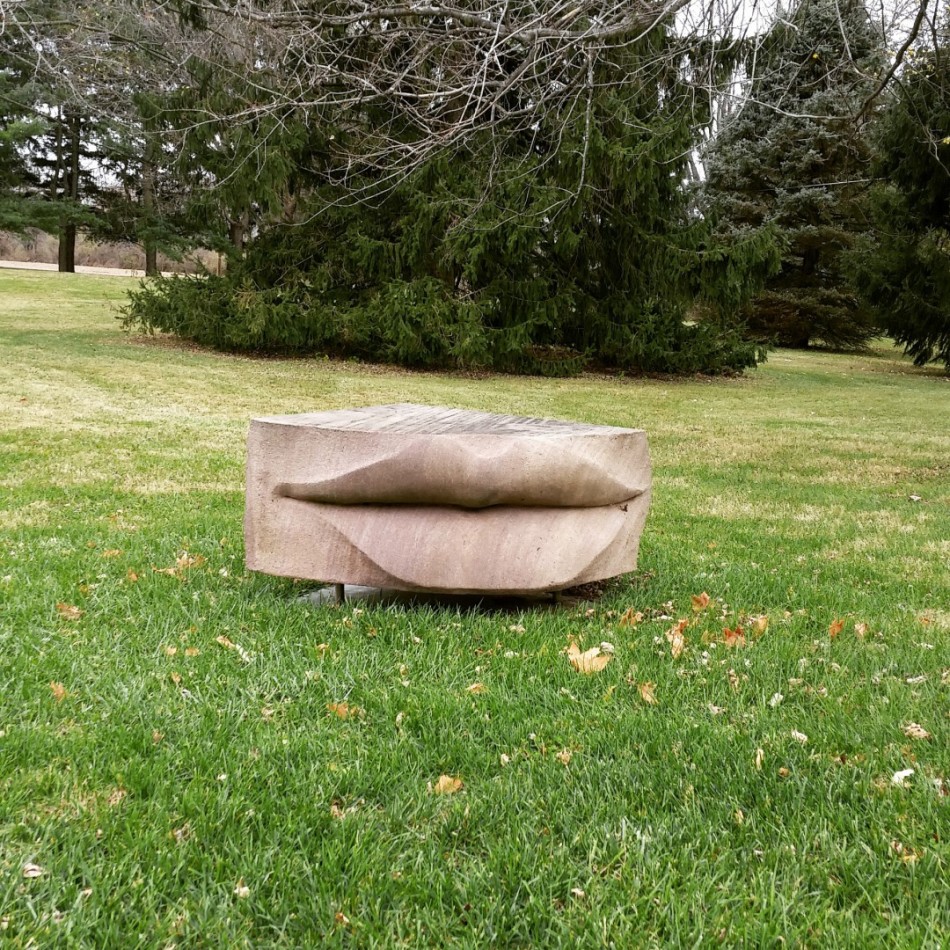 Sandstone, Stainless Steel 24" x 48" x 48" Smiling through it all, 365 days a year.